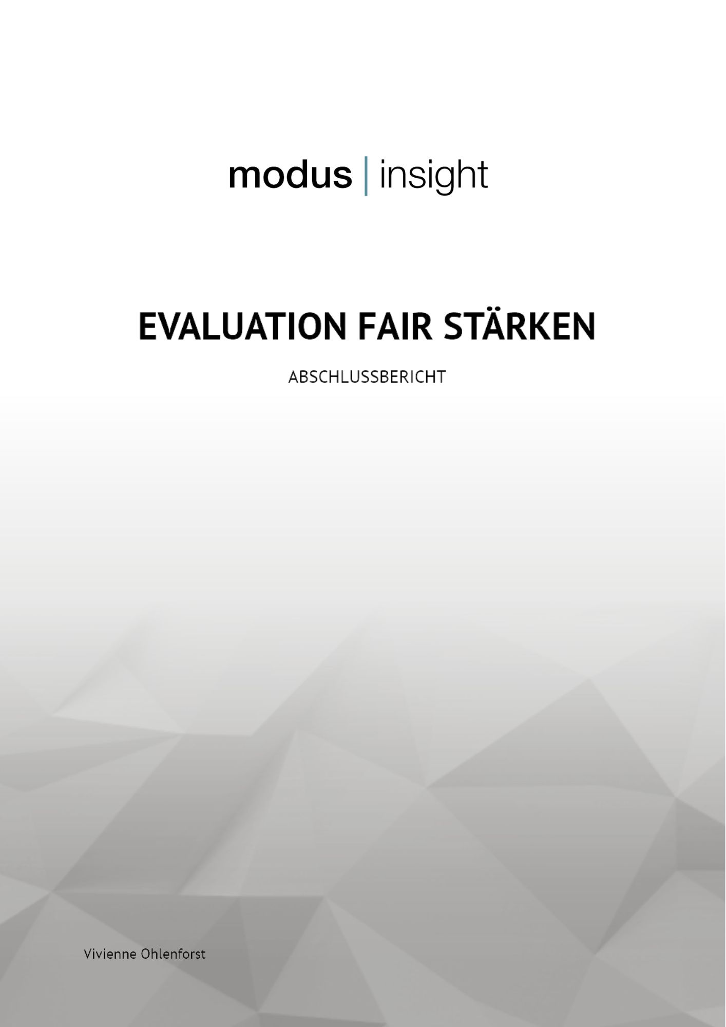 modus | blog - Cover des Abschlussberichts der Evaluation FAIR STÄRKEN